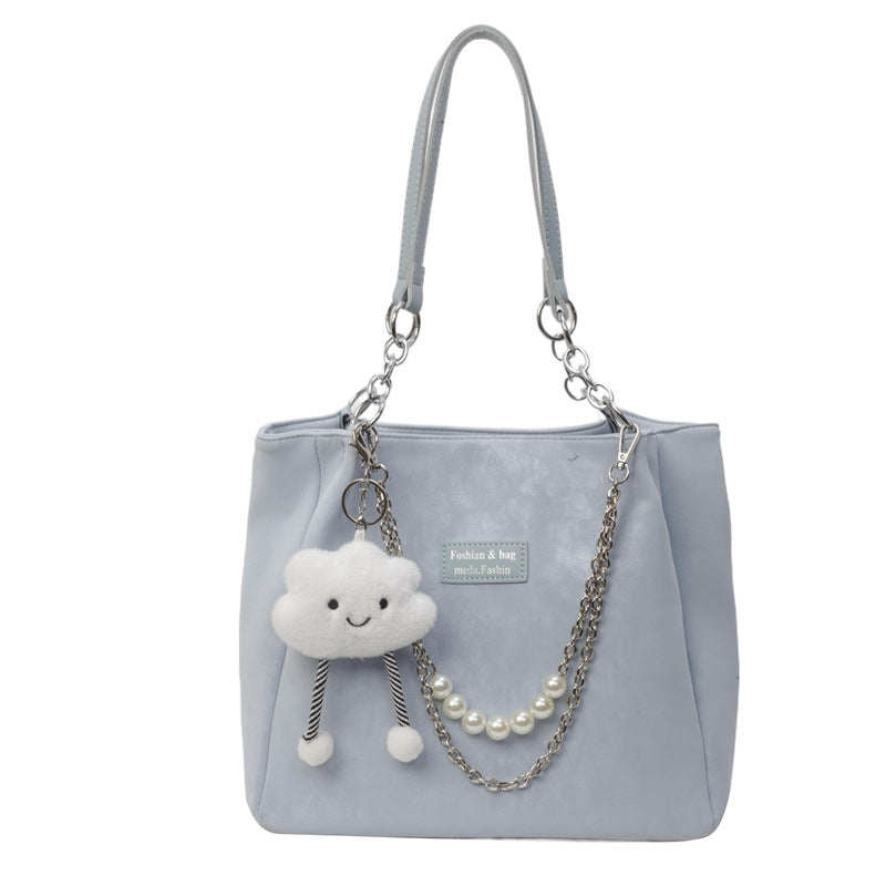 Fashion Capacity Tote with Hanging Piece for Summer and Shoulder - Teleplus Style summer fashion capacity tote shoulder