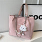 Fashion Capacity Tote with Hanging Piece for Summer and Shoulder - Teleplus Style summer fashion capacity tote shoulder