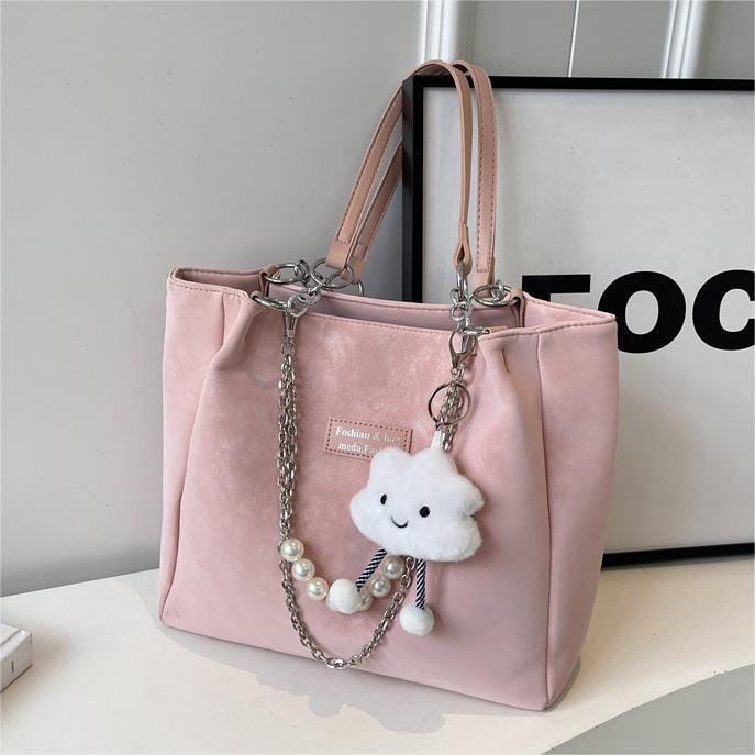 Fashion Capacity Tote with Hanging Piece for Summer and Shoulder - Teleplus Style summer fashion capacity tote shoulder