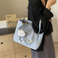 Fashion Capacity Tote with Hanging Piece for Summer and Shoulder - Teleplus Style summer fashion capacity tote shoulder