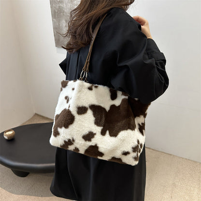 Fashion Casual Small Square Bag with Plush Underarm Design - fashion casual small square bag simple underarm plush