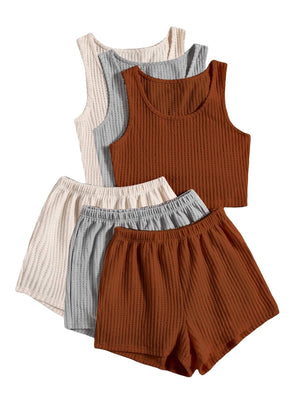 Fashion Casual Apricot Gray Brown Fabric Thread Set for Women in the United States - Suit Tiny Trendsetters united