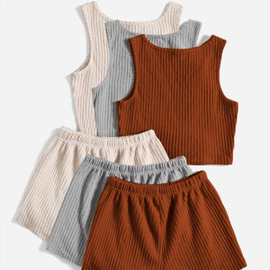 Fashion Casual Apricot Gray Brown Fabric Thread Set for Women in the United States - Suit Tiny Trendsetters united