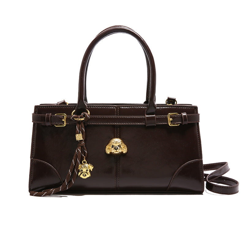 Fashion Colorblock Shoulder Bag with Contrast PU Suitcase Design - Teleplus fashion colorblock shoulder bag