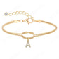 Fashion Copper Inlaid Zircon 26 Letter Knotted Bracelet - Fashion Copper Zircon Letter Knotted Bracelet