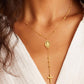 Fashion Cross Necklace Exquisite Y-shaped Bead Necklace - Fashion Cross Bead Necklace Exquisite Y-shaped Design