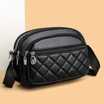 Fashion Crossbody Small Bag with Rhombus Design and Black PU Material - Teleplus fashion crossbody small square