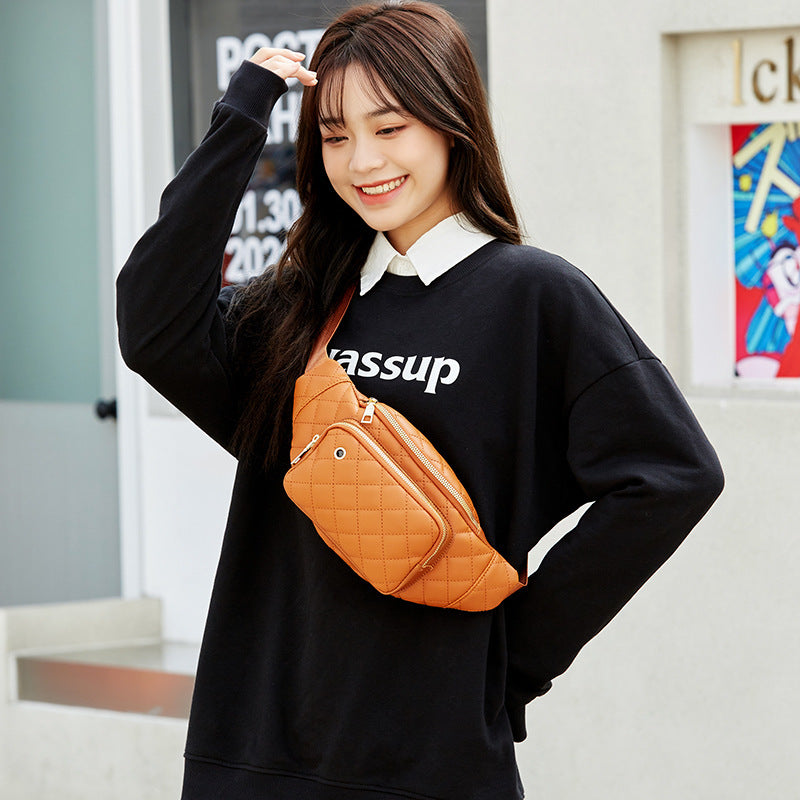 Fashion Embroidered Crossbody Bag with Plaid Street Trend Design - Teleplus fashion embroidered crossbody bag casual