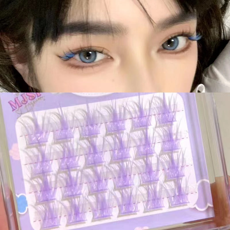 Fashion Fantasy Color False Eyelashes Set in Ice Heart Blue and Pink - fashion color fantasy false eyelashes