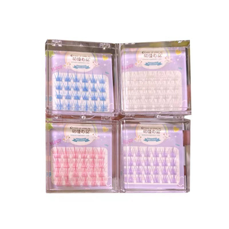 Fashion Fantasy Color False Eyelashes Set in Ice Heart Blue and Pink - fashion color fantasy false eyelashes