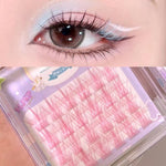 Fashion Fantasy Color False Eyelashes Set in Ice Heart Blue and Pink - fashion color fantasy false eyelashes