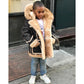 Fashion Hooded Jacket with Warm Fur and Polyester Blend Fabric - fashion hooded jacket warm fur