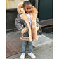 Fashion Hooded Jacket with Warm Fur and Polyester Blend Fabric - fashion hooded jacket warm fur