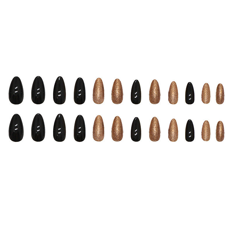 Fashion Ladies Nail Art Kit with Flash Black Gold and American Nails - flash black gold european american nails