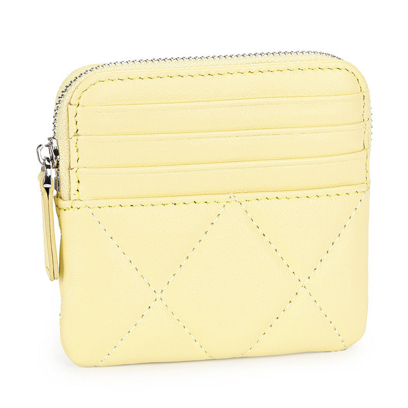 Fashion Leather Embroidered Sheepskin Coin Purse for Men and Women - Short Fashionable Sheep Lovers short sheepskin