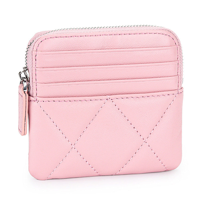 Fashion Leather Embroidered Sheepskin Coin Purse for Men and Women - Short Fashionable Sheep Lovers short sheepskin