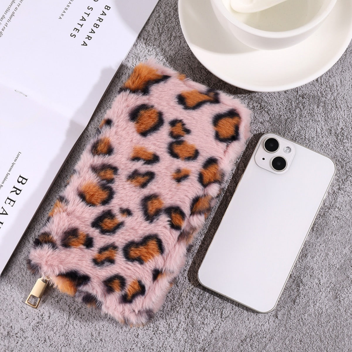 Fashion Leopard Print Anti-Theft Wallet with Creative Plush Coin Purse - for Style Cats creative plush coin purse