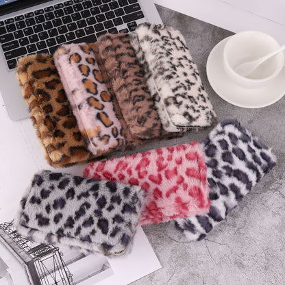 Fashion Leopard Print Anti-Theft Wallet with Creative Plush Coin Purse - for Style Cats creative plush coin purse