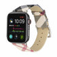 Fashion Light Luxury Leather Check Strap - Light Luxury Apple Watch Plaid Strap in Leather