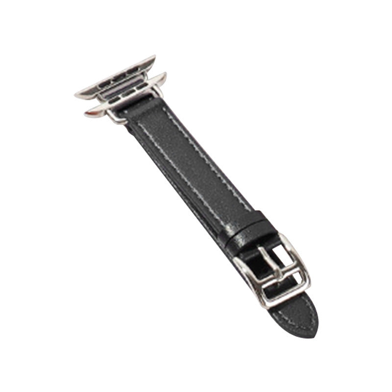 Fashion Microfiber Leather Single Loop Buckle Watch Strap for Apple - Chic Alert fashion microfiber leather single loop
