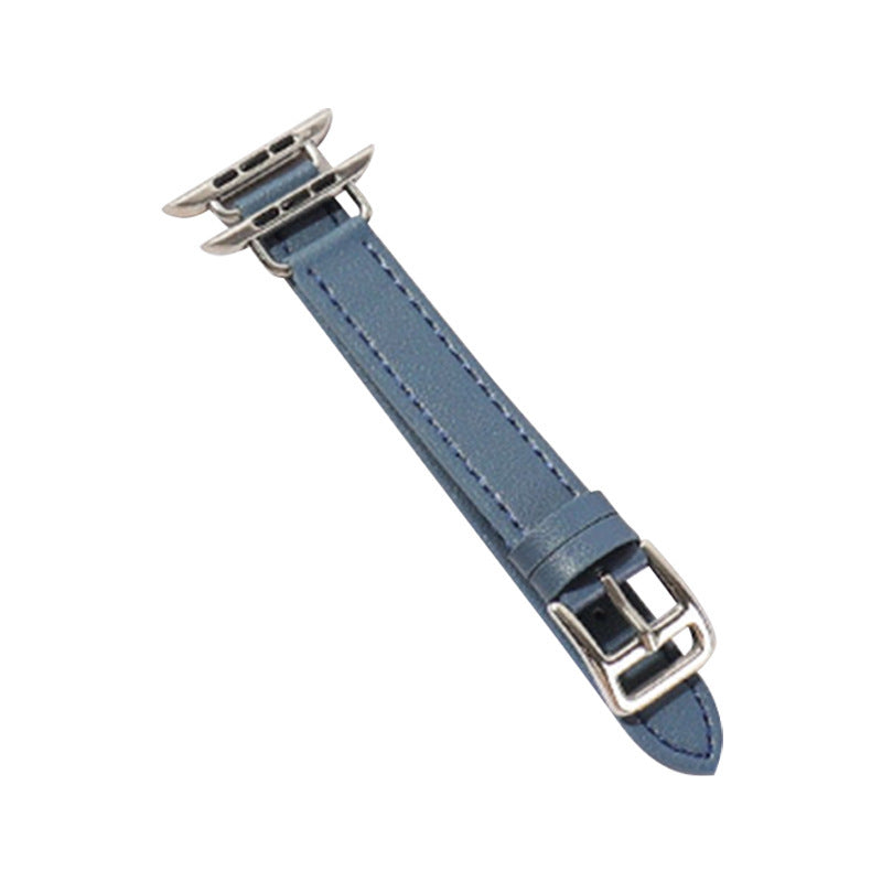Fashion Microfiber Leather Single Loop Buckle Watch Strap for Apple - Chic Alert fashion microfiber leather single loop