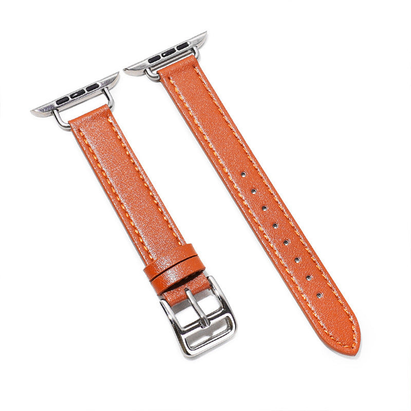 Fashion Microfiber Leather Single Loop Buckle Watch Strap for Apple - Chic Alert fashion microfiber leather single loop