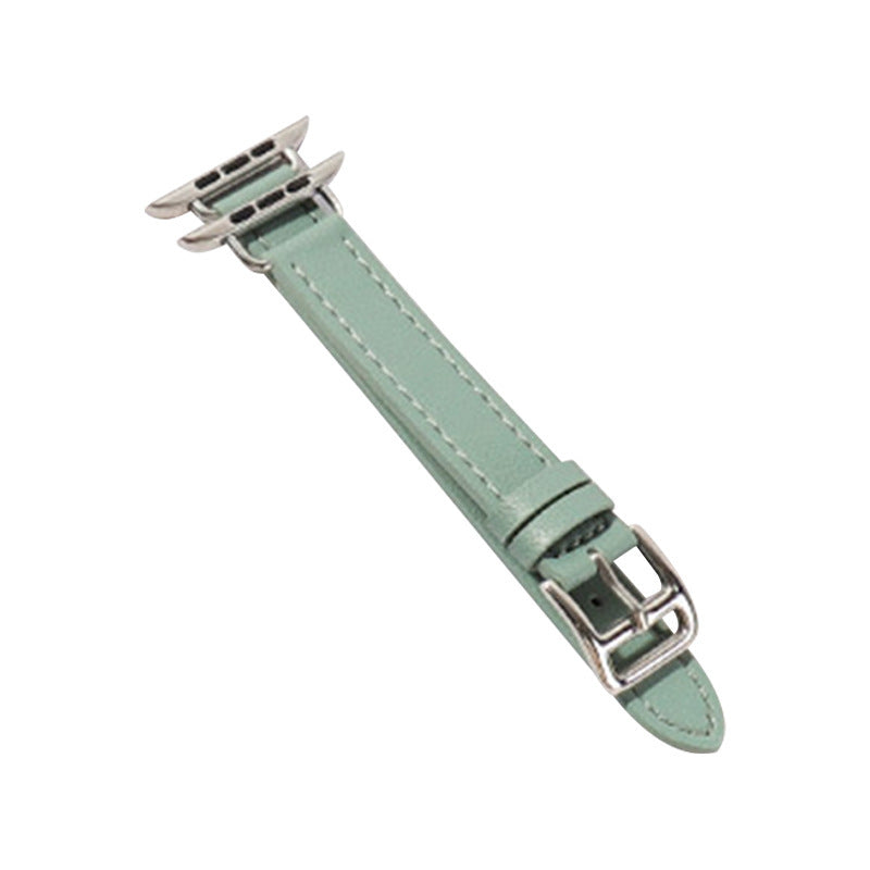 Fashion Microfiber Leather Single Loop Buckle Watch Strap for Apple - Chic Alert fashion microfiber leather single loop