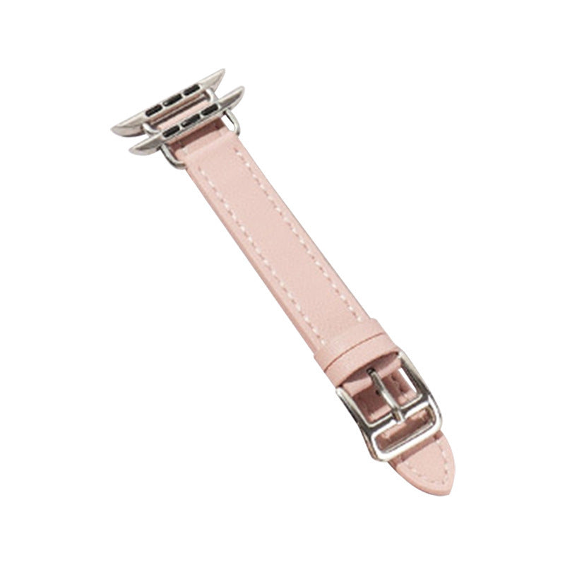 Fashion Microfiber Leather Single Loop Buckle Watch Strap for Apple - Chic Alert fashion microfiber leather single loop