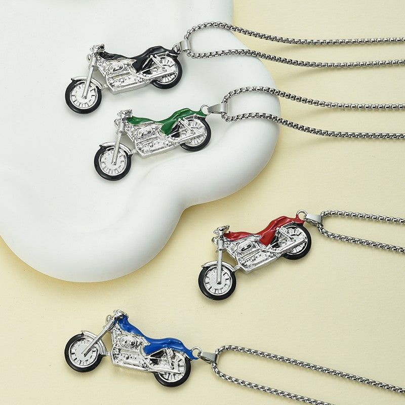 Fashion Motorcycle Necklace for Hipster Punk Style in Titanium Steel - Jewelry fashion motorcycle necklace hipster punk