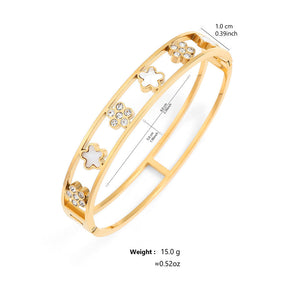 Fashion Multi-Diamond Five-leaf Flower Bracelet Female Niche - Fashion Multi-Diamond Flower Bracelet for Women