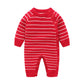 Fashion Newborn Baby Fleece-lined Jumpsuit - Hemp Pattern Jumpsuit for Stylish Tiny Trendsetters