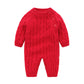 Fashion Newborn Baby Fleece-lined Jumpsuit - Hemp Pattern Jumpsuit for Stylish Tiny Trendsetters