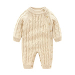 Fashion Newborn Baby Fleece-lined Jumpsuit - Hemp Pattern Jumpsuit for Stylish Tiny Trendsetters