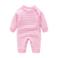 Fashion Newborn Baby Fleece-lined Jumpsuit - Hemp Pattern Jumpsuit for Stylish Tiny Trendsetters