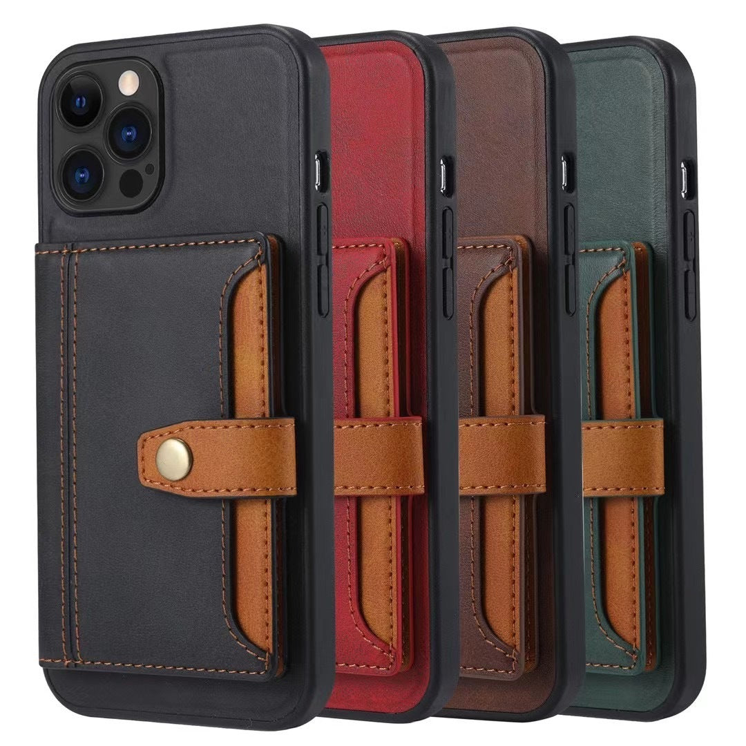 Fashion Personality Mobile Phone Card Leather Case - Fashion Personality Leather Phone Card Case