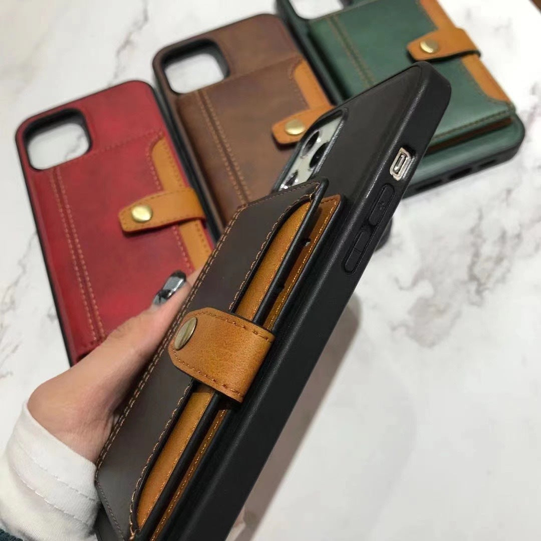 Fashion Personality Mobile Phone Card Leather Case - Fashion Personality Leather Phone Card Case