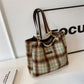 Fashion Personality Plaid Crossbody Bag with Green and Brown Tones - Teleplus fashion personality plaid tote bag