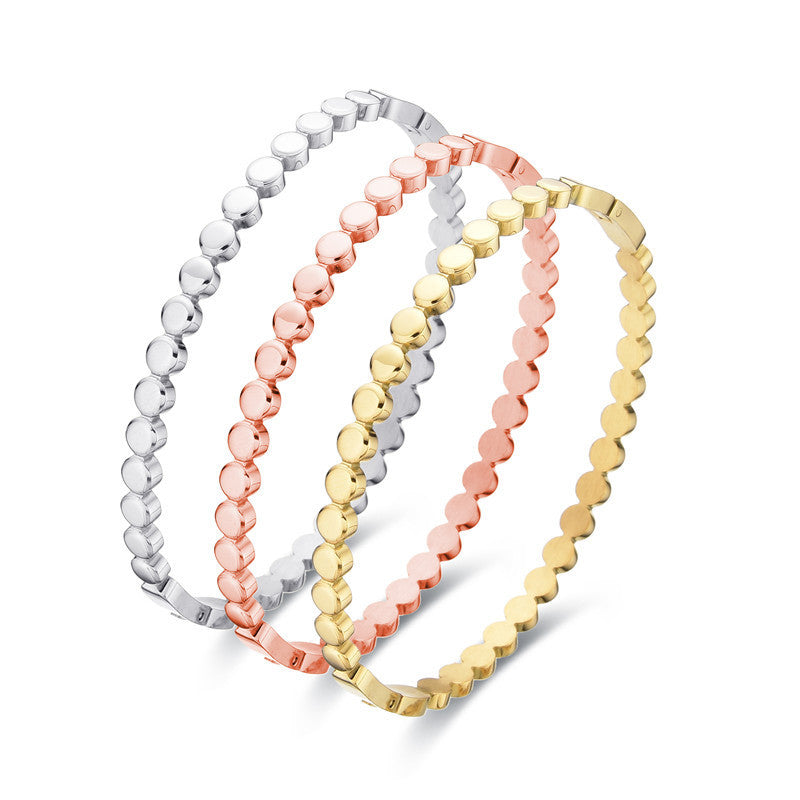 Fashion Personality Round Beads Pattern Titanium Steel Bracelet - Fashion Personality Round Beads Titanium Steel