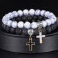 Fashion Personality Volcanic Rock Cross Bracelet - Fashion Personality Volcanic Rock Cross Bracelet Set