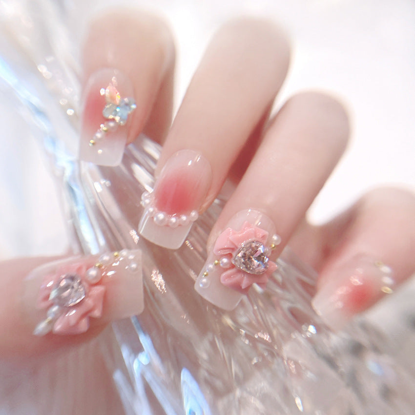 Fashion Personalized Bow Nail Stickers with Glue Sand Strip and Remover - Teleplus fashion personalized bow nail