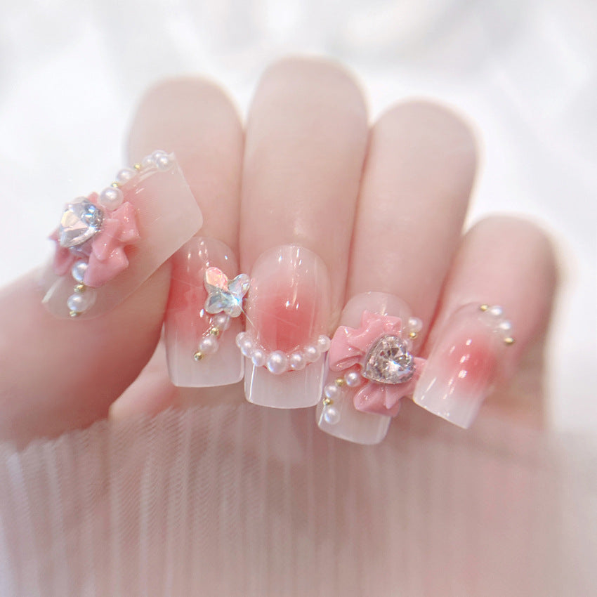 Fashion Personalized Bow Nail Stickers with Glue Sand Strip and Remover - Teleplus fashion personalized bow nail