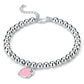 Fashion Personalized Red Heart Bracelet in Silver with Round Design - Teleplus for Women fashion personalized red heart