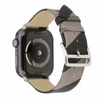 Fashion Plaid Leather Watch Strap - Fashion Plaid Leather Watch Strap Long and Short Lengths