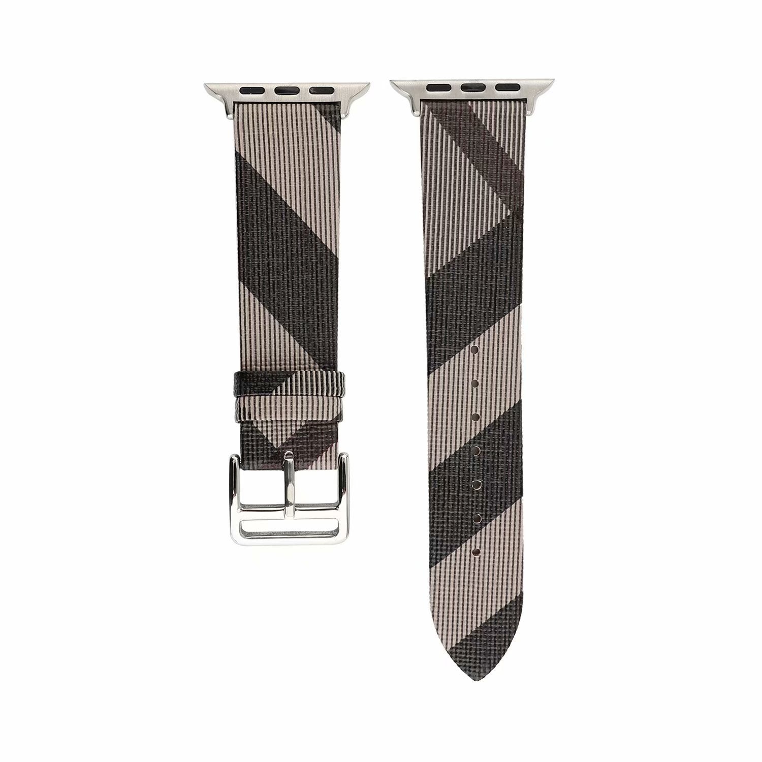 Fashion Plaid Leather Watch Strap - Fashion Plaid Leather Watch Strap Long and Short Lengths