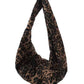 Fashion Pleated Leopard Print Crossbody Bag with Canvas Dumpling Design - fashion pleated leopard print crossbody