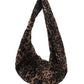 Fashion Pleated Leopard Print Crossbody Bag with Canvas Dumpling Design - fashion pleated leopard print crossbody