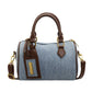 Fashion Retro Denim Handbag with Multiple Pockets and Internal Zippers - simple fashion retro denim handbag