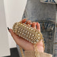 Fashion Rhinestone Evening Bag with Round Hard Suitcase Design - rhinestone evening bag fashion
