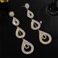 Fashion Rhinestone Long Earrings For Women - Sparkle Like a Fairy with Silver White Earrings