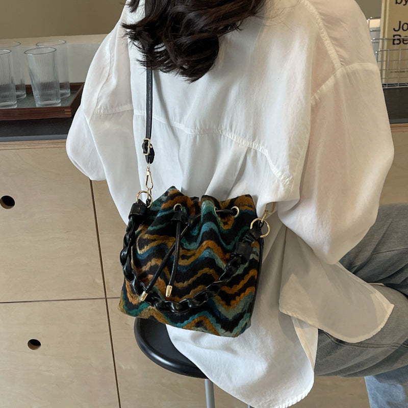 Fashion Shoulder Bag with Sandwich Pocket and Ribbon Pendants - Teleplus Ribbons shoulder bag fashion